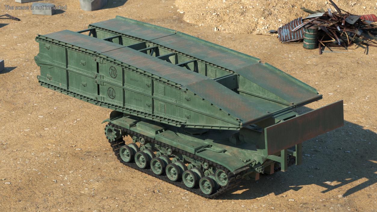 3D Green Armored Vehicle Launched Bridge AVLB M60A1 model