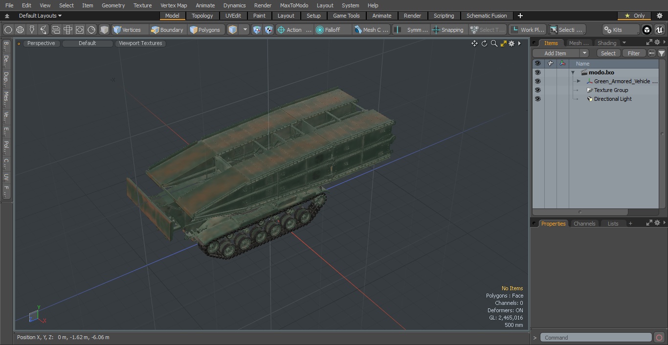 3D Green Armored Vehicle Launched Bridge AVLB M60A1 model