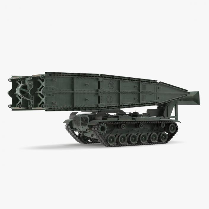 3D Green Armored Vehicle Launched Bridge AVLB M60A1 model