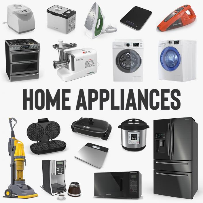 3D Home Appliances 3D Models Collection