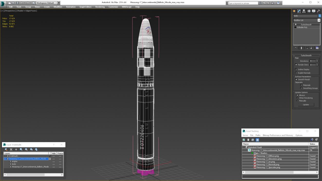 3D model Hwasong-17 Intercontinental Ballistic Missile