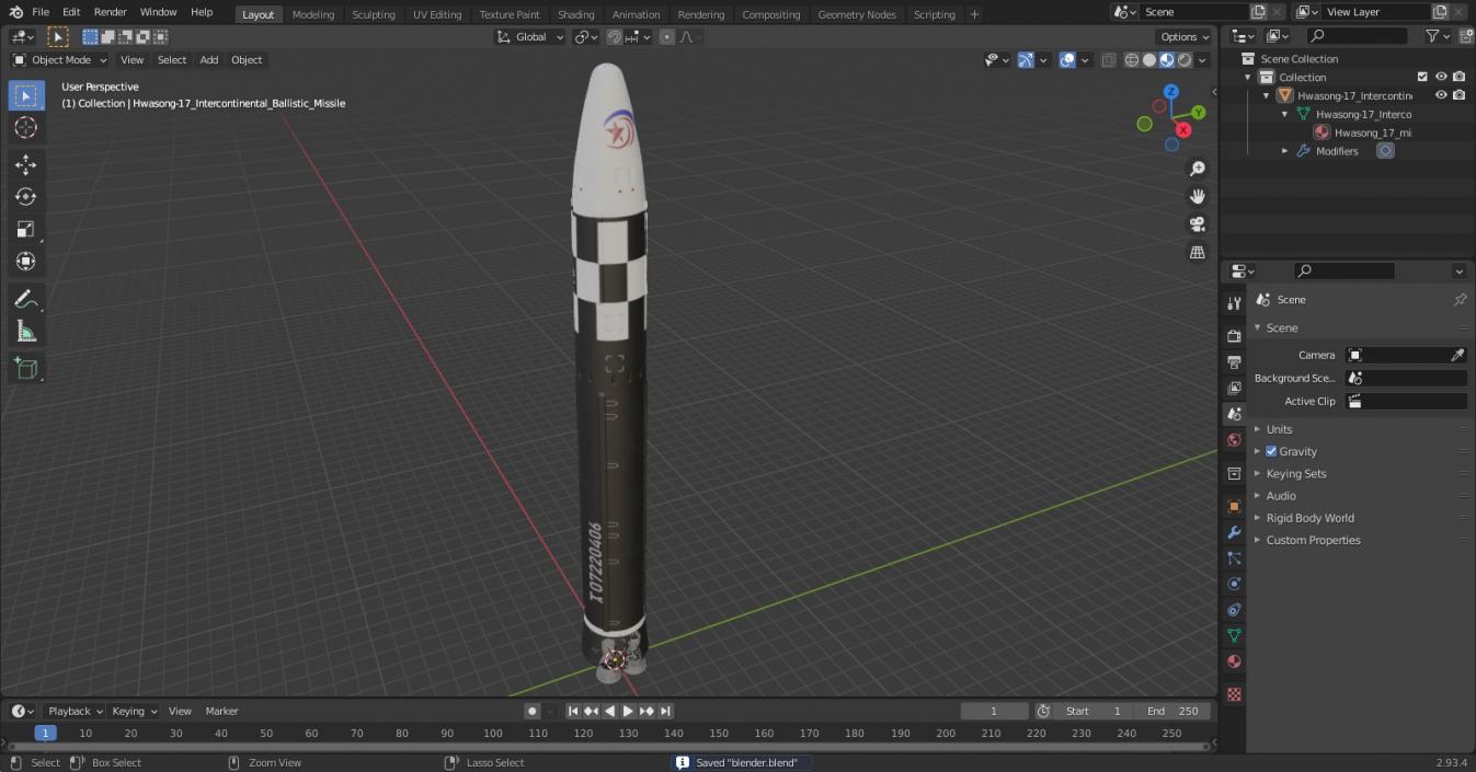 3D model Hwasong-17 Intercontinental Ballistic Missile