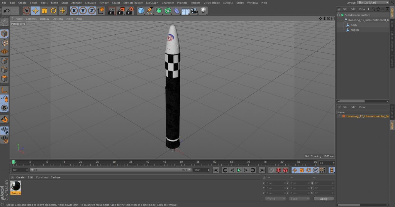 3D model Hwasong-17 Intercontinental Ballistic Missile