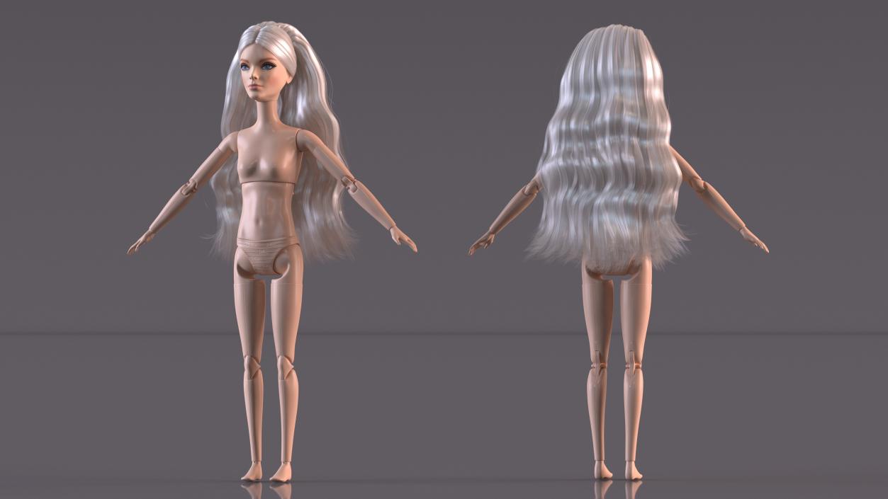 Barbie Doll Without Clothes T-pose 3D model