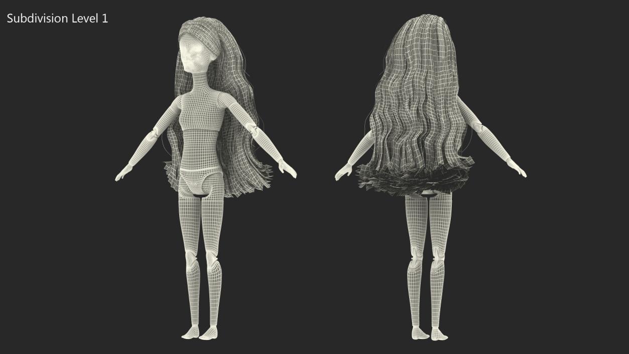 Barbie Doll Without Clothes T-pose 3D model