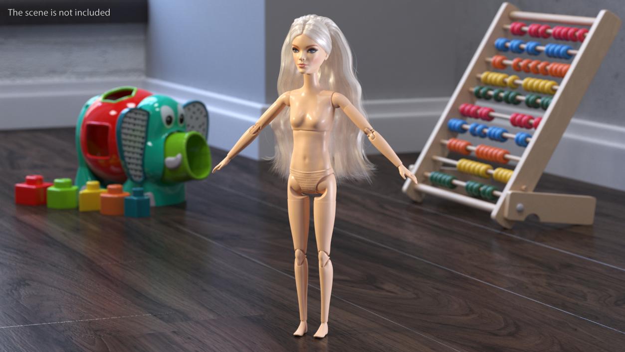 Barbie Doll Without Clothes T-pose 3D model