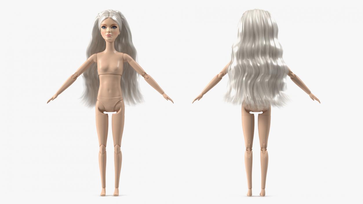 Barbie Doll Without Clothes T-pose 3D model