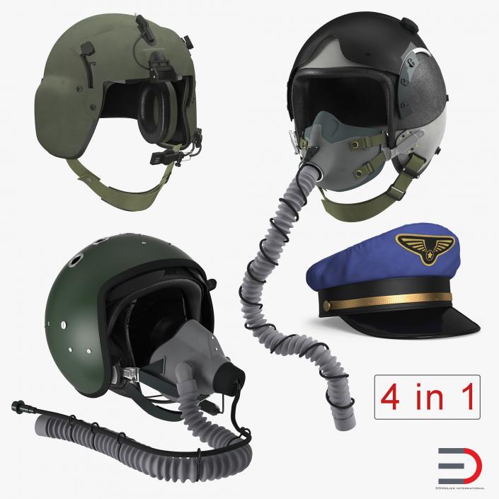 3D Pilot Hats Collection