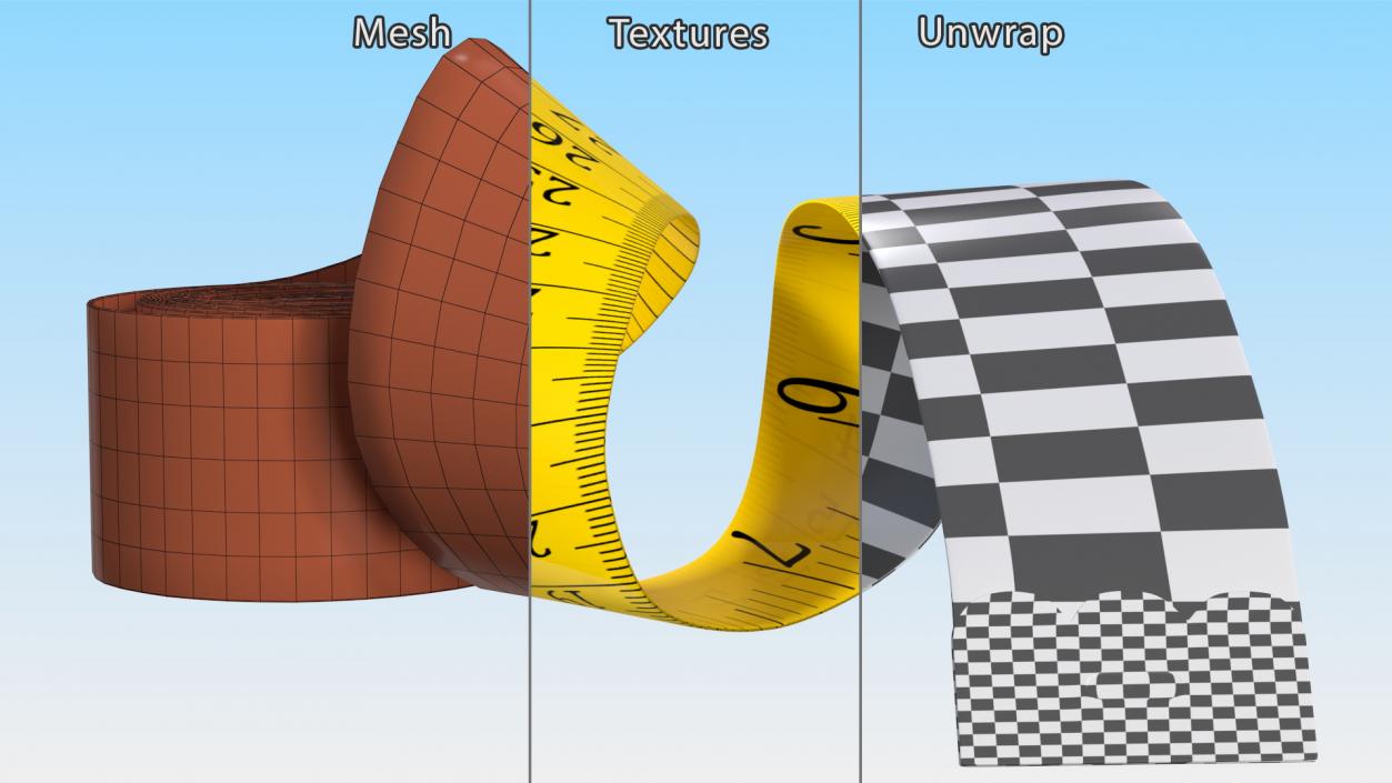 Yellow Tailor Meter 3D model