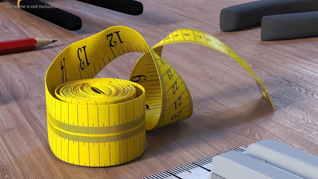 Yellow Tailor Meter 3D model