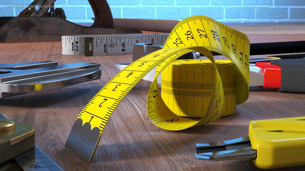 Yellow Tailor Meter 3D model