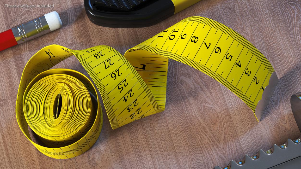 Yellow Tailor Meter 3D model