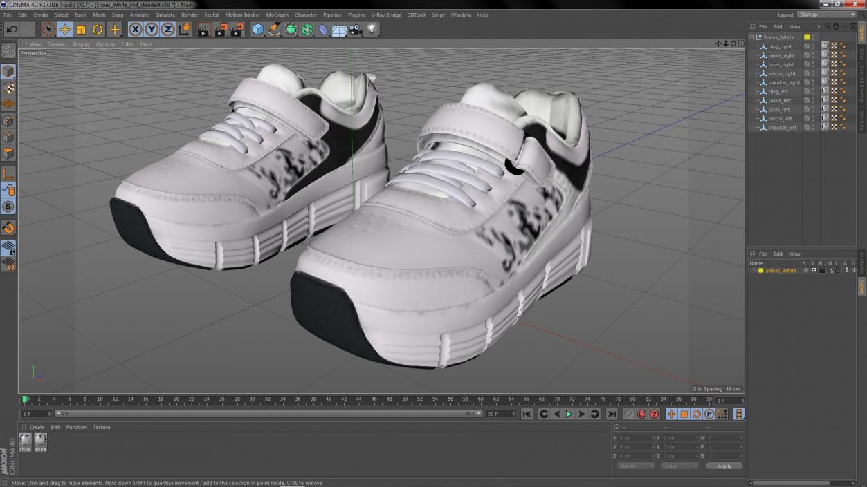 3D Shoes White