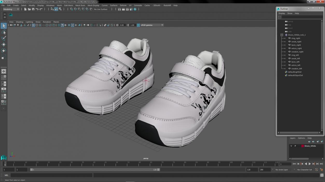 3D Shoes White