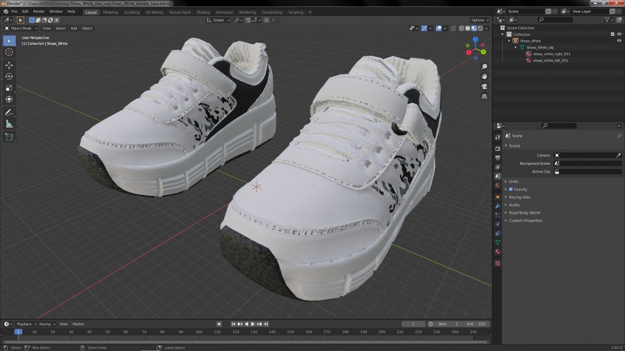 3D Shoes White