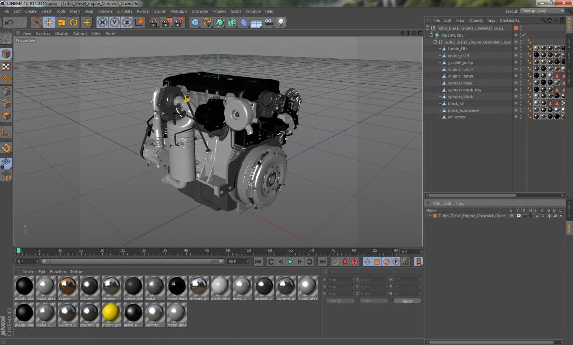 3D model Turbo Diesel Engine Chevrolet Cruze