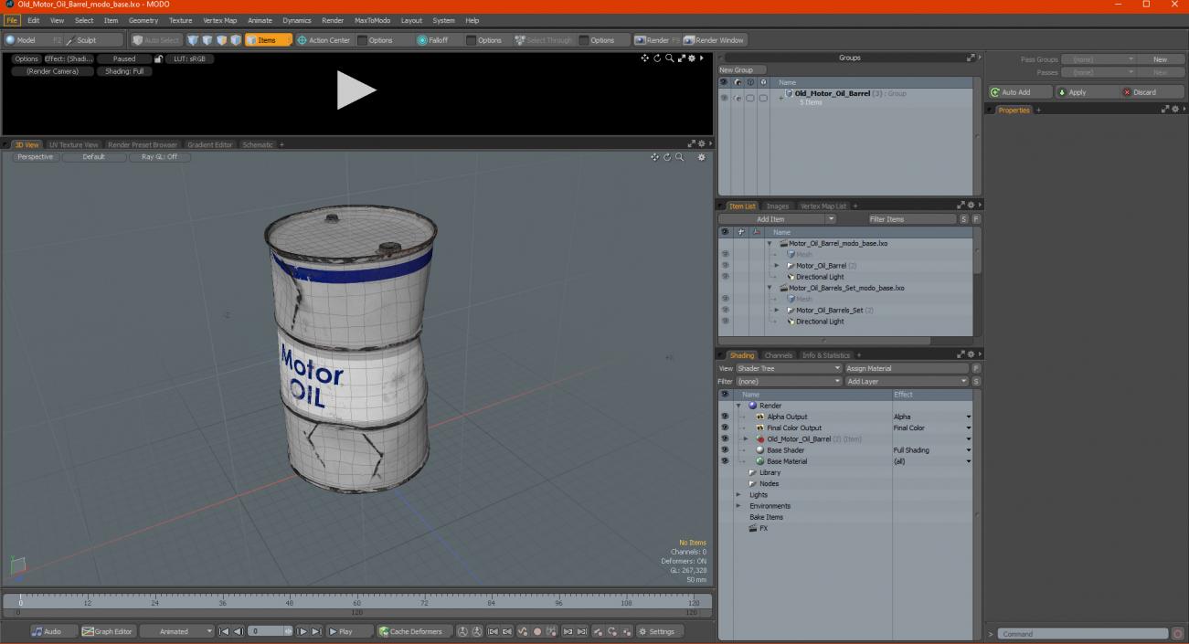 3D model Old Motor Oil Barrel