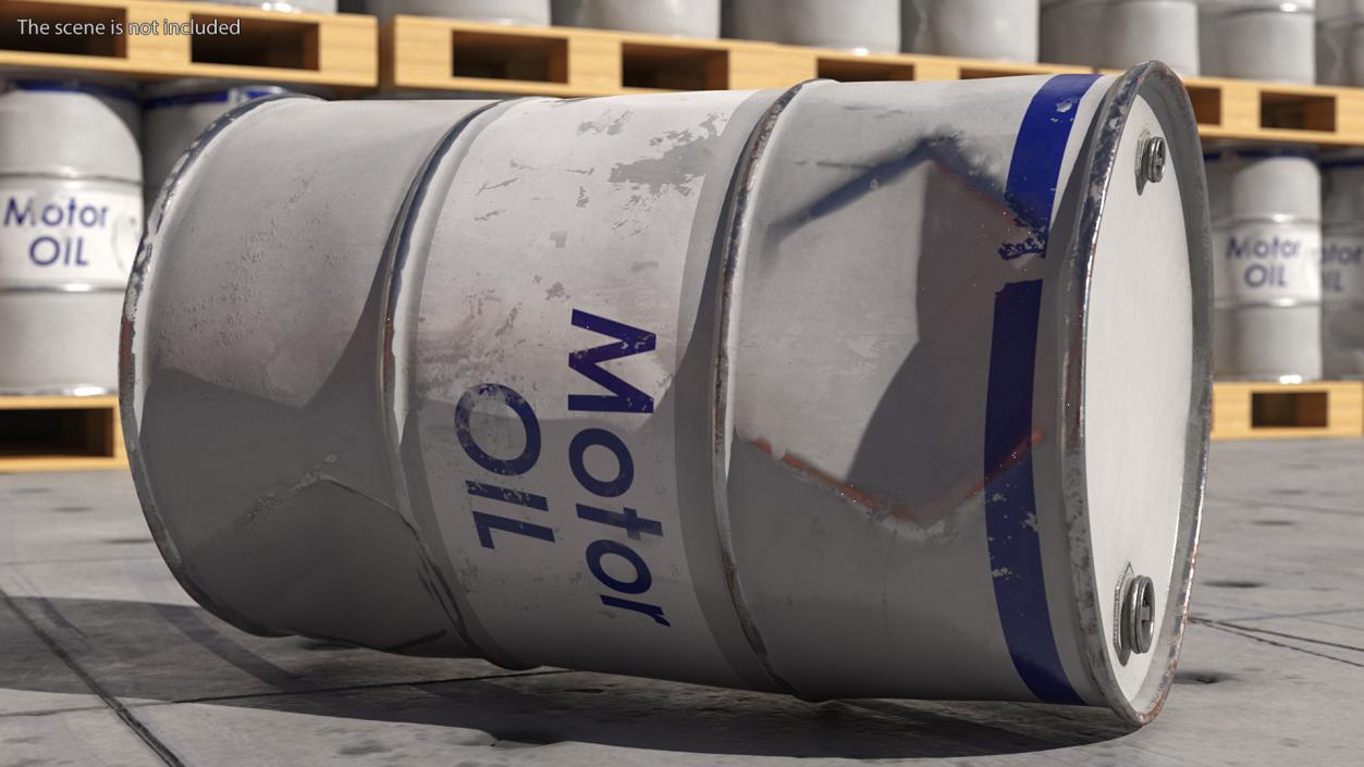 3D model Old Motor Oil Barrel