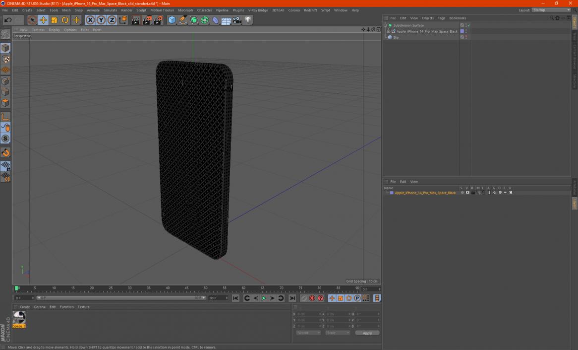 3D model Apple iPhone 14 Pro Max Space Black