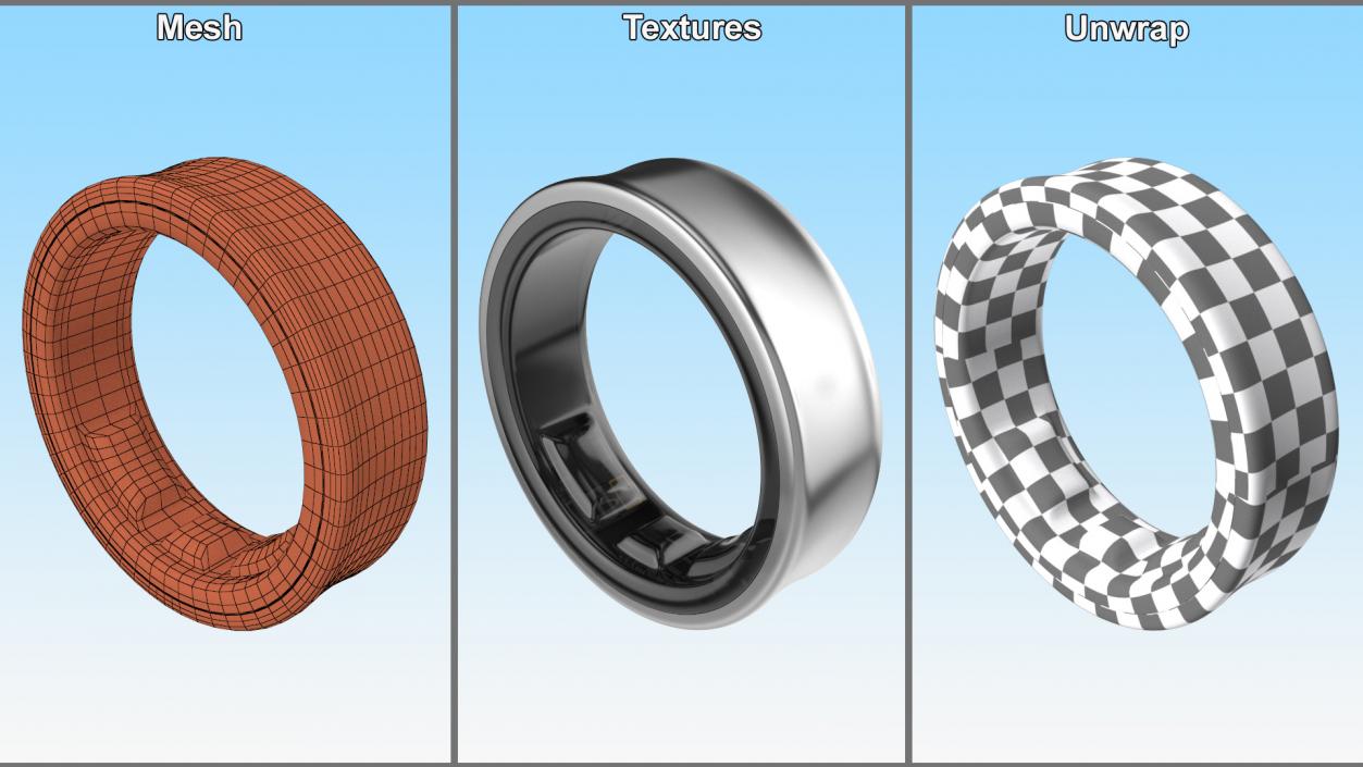 Smart Ring Silver 2 3D model