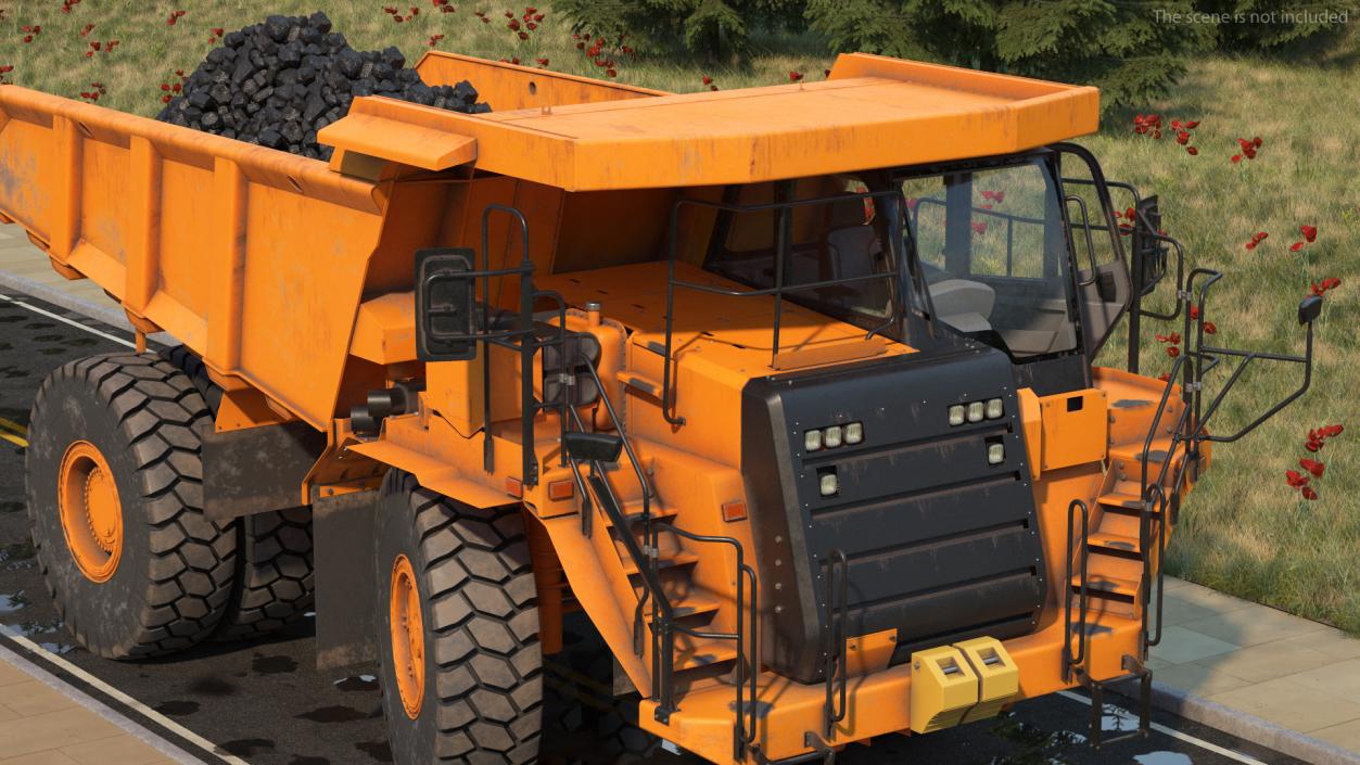 3D model Off Highway Dump Truck Dirty Rigged