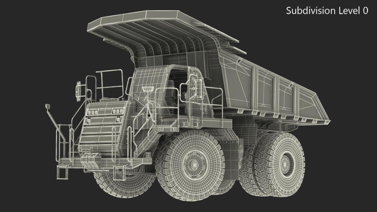 3D model Off Highway Dump Truck Dirty Rigged