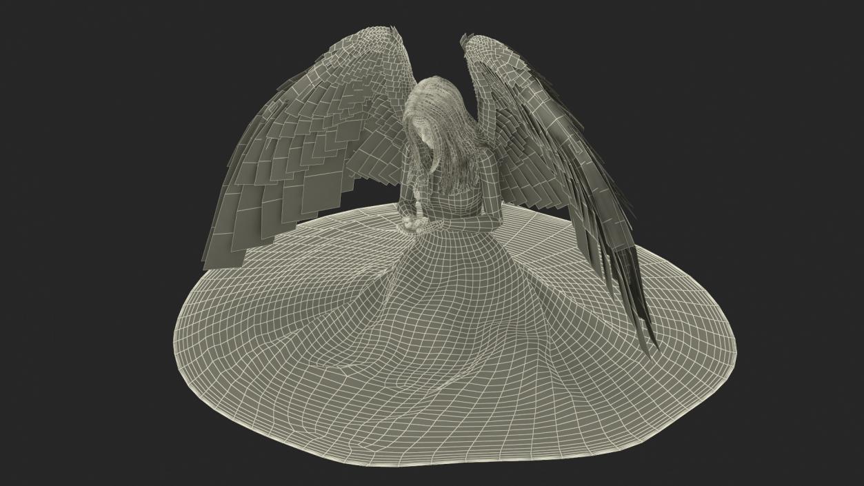 3D Green-Eyed Blonde Angel Woman Rigged 2 model