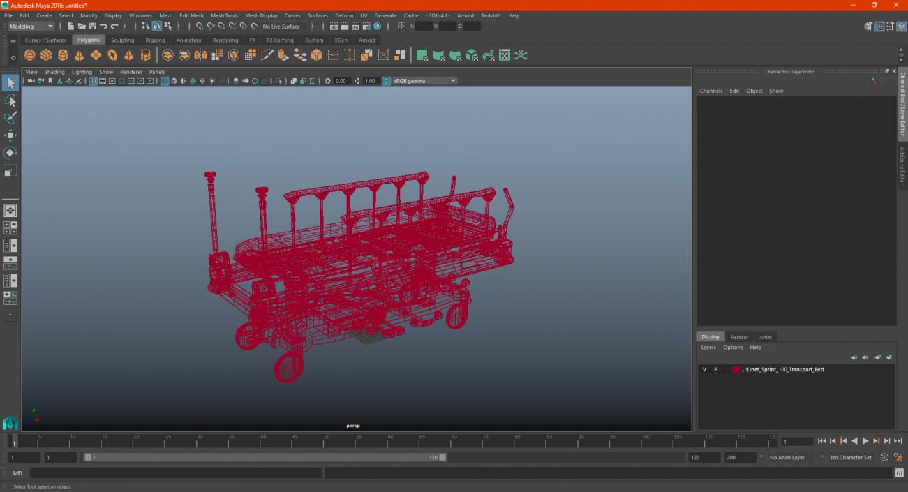 3D model Linet Sprint 100 Transport Bed