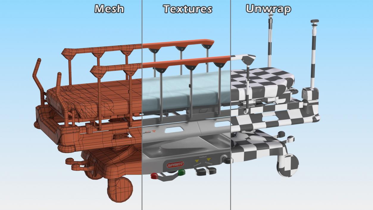 3D model Linet Sprint 100 Transport Bed