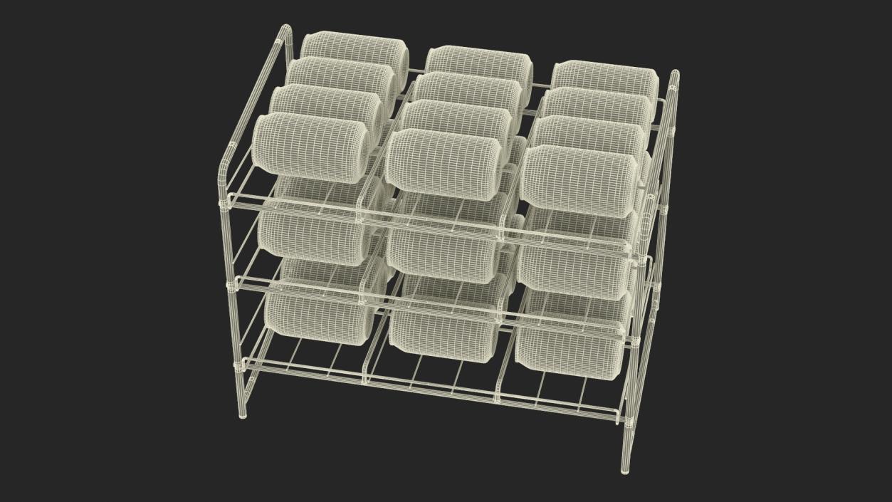 Beverage Organizer with Cans and Price Label 3D model