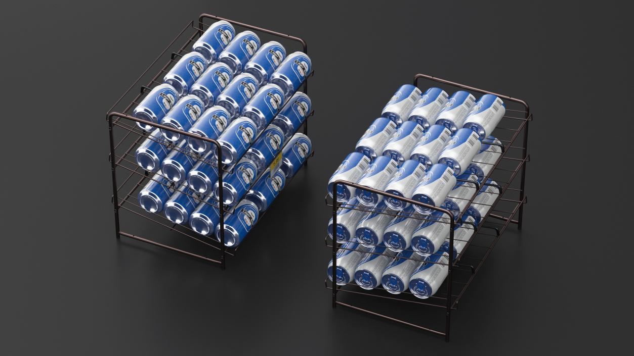 Beverage Organizer with Cans and Price Label 3D model