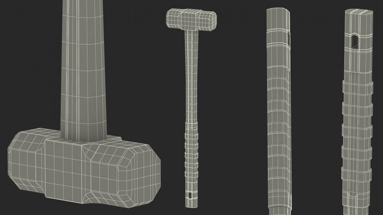 3D Gray Sledge Hammer model