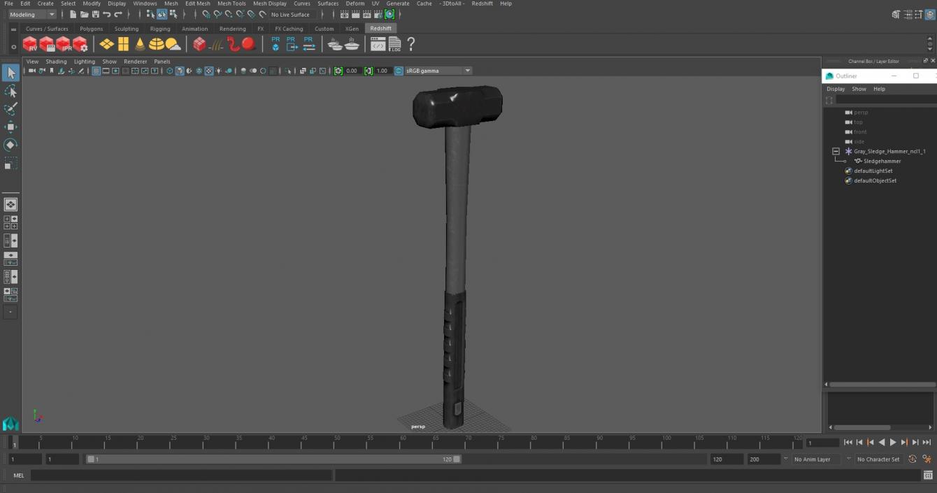 3D Gray Sledge Hammer model