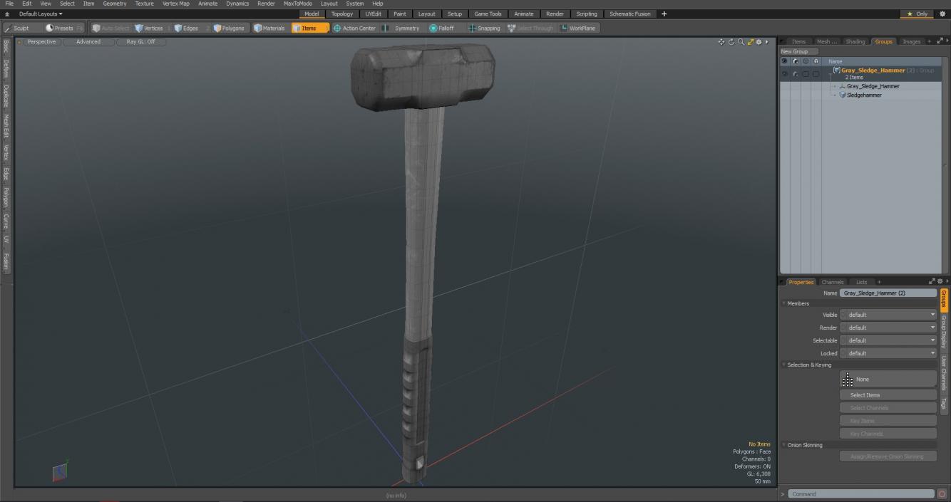 3D Gray Sledge Hammer model