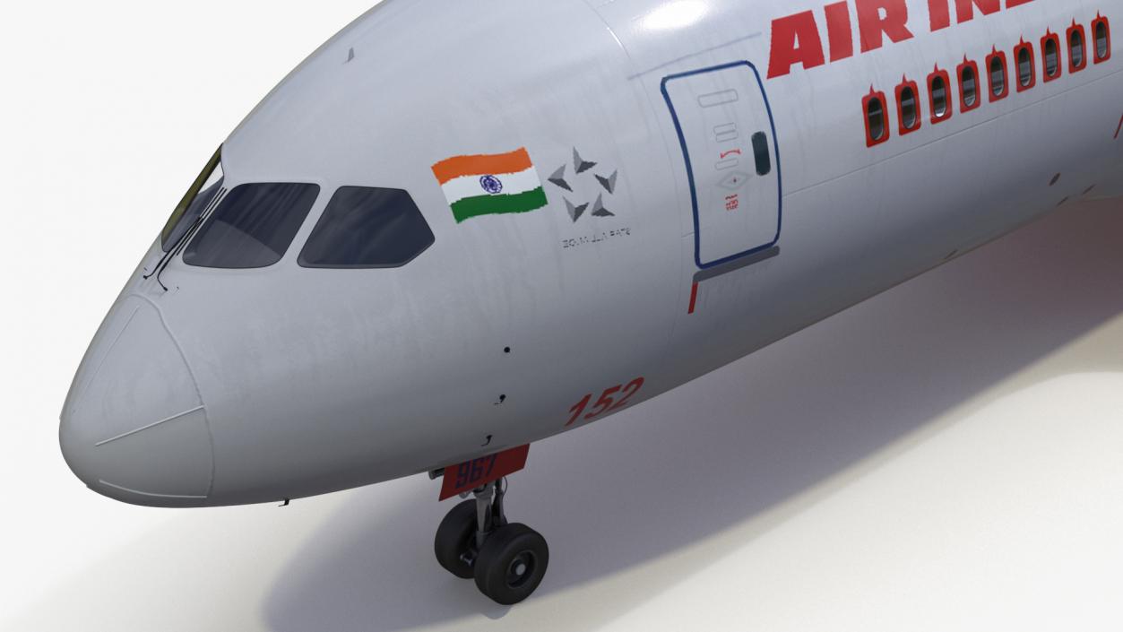 Air India Boeing 787-8 Dreamliner Aircraft Rigged 3D model