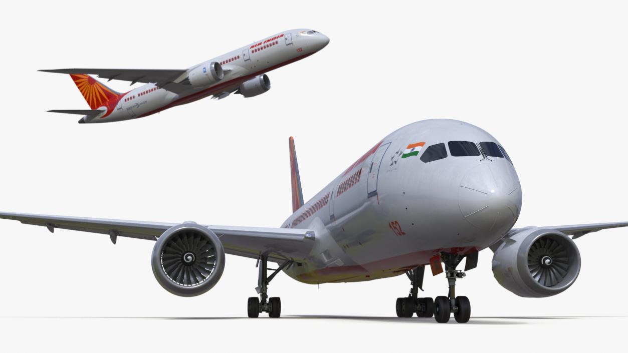 Air India Boeing 787-8 Dreamliner Aircraft Rigged 3D model