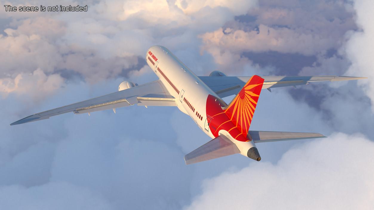 Air India Boeing 787-8 Dreamliner Aircraft Rigged 3D model