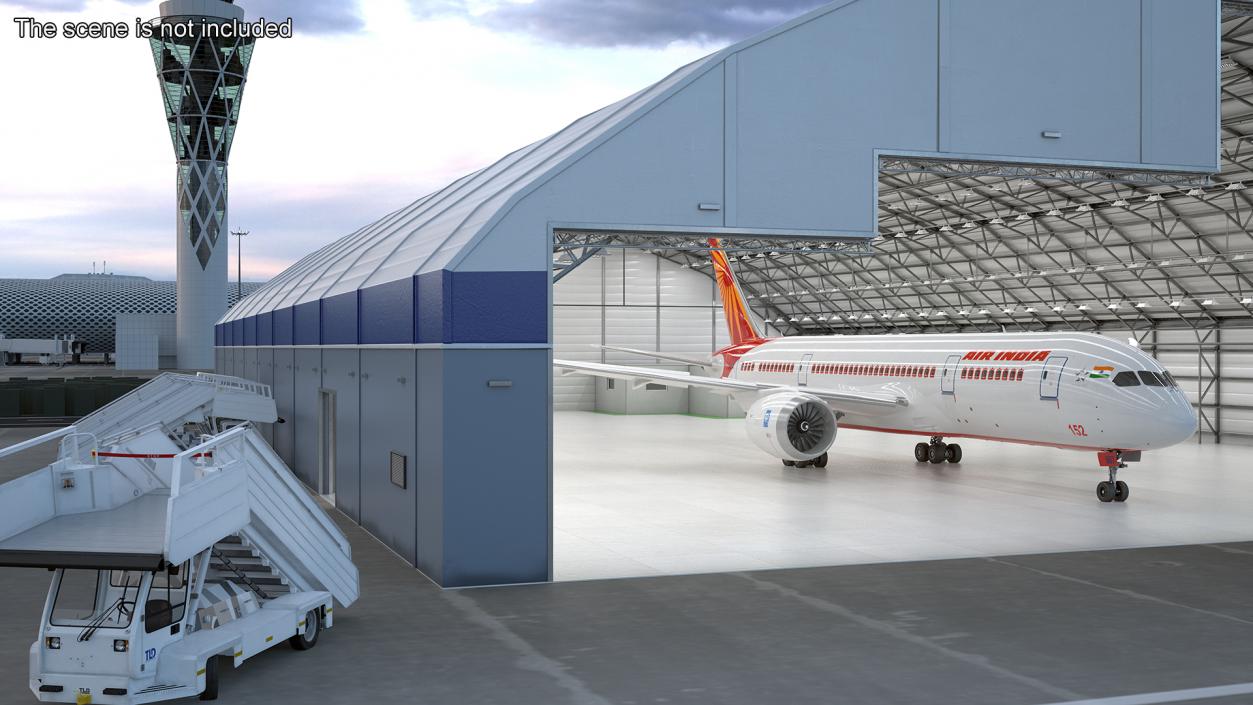 Air India Boeing 787-8 Dreamliner Aircraft Rigged 3D model