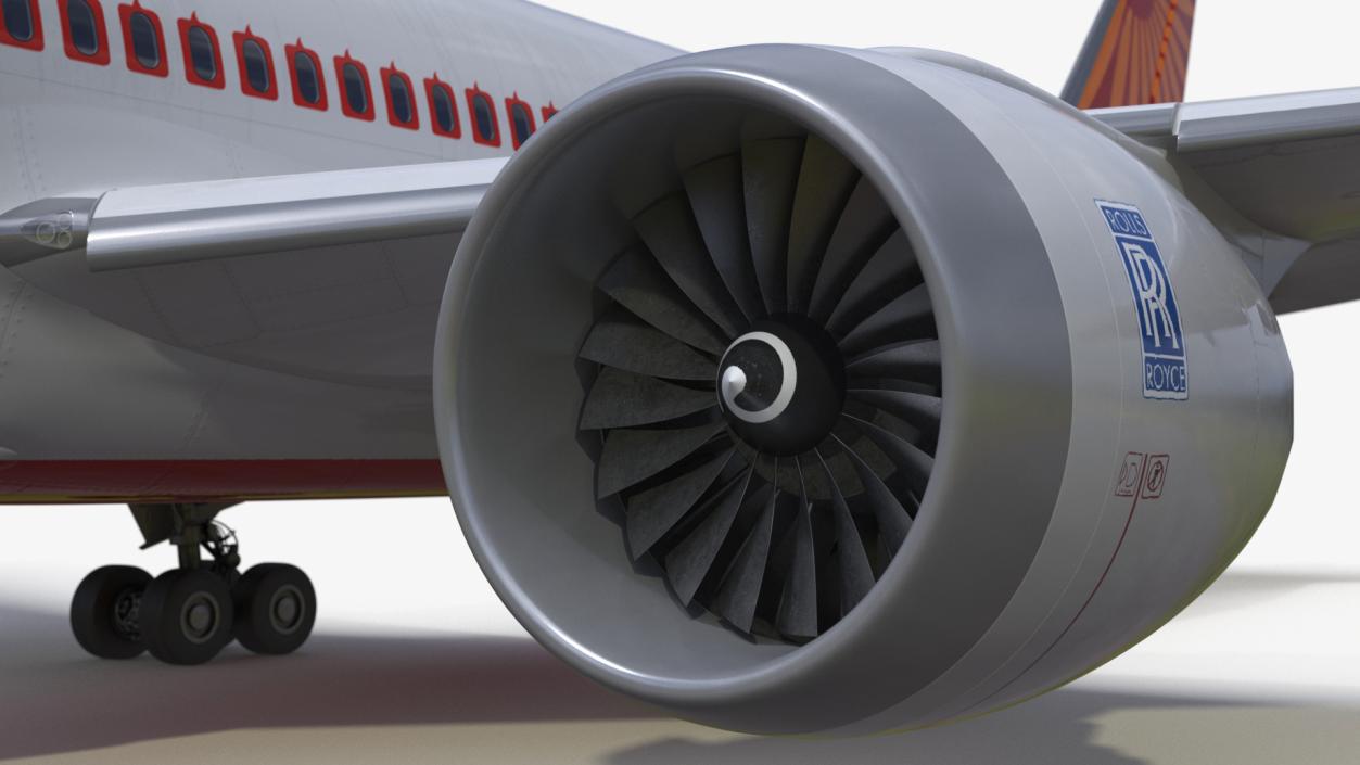 Air India Boeing 787-8 Dreamliner Aircraft Rigged 3D model