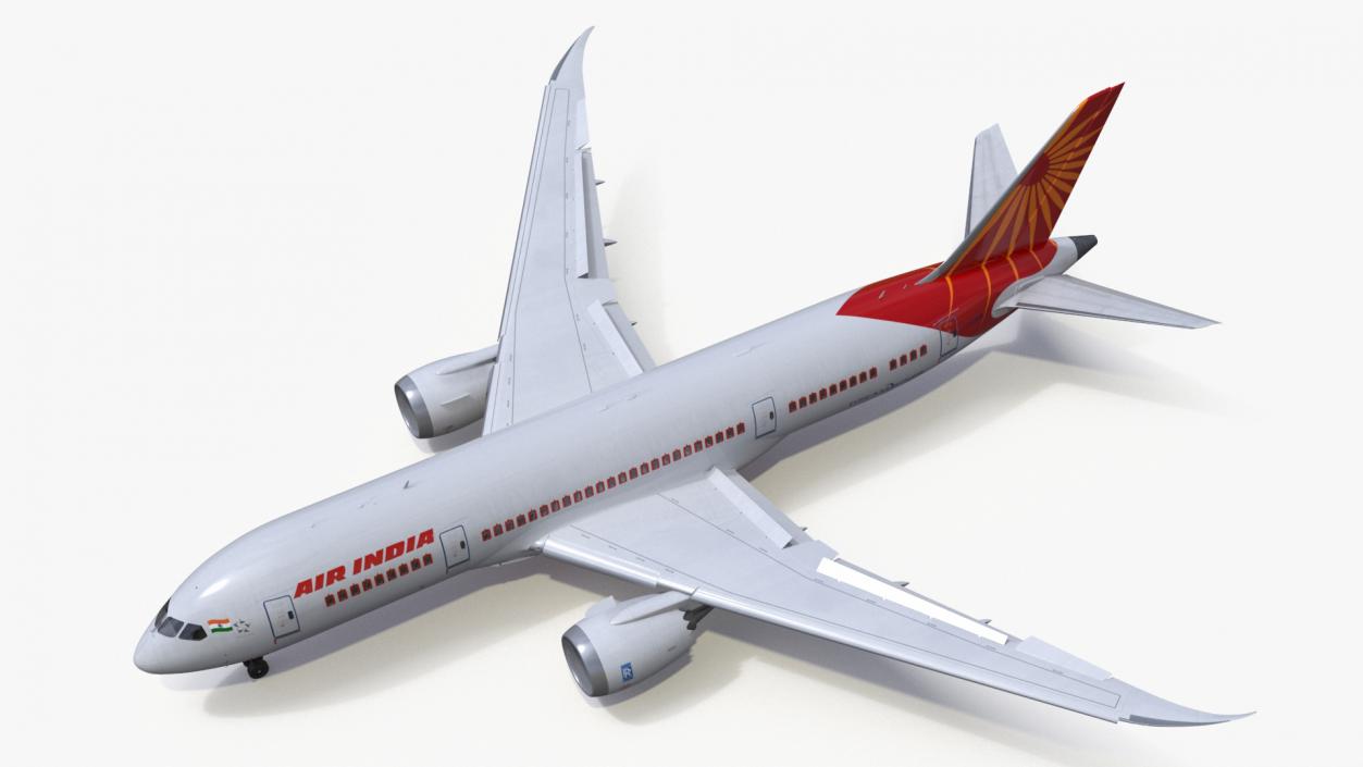 Air India Boeing 787-8 Dreamliner Aircraft Rigged 3D model