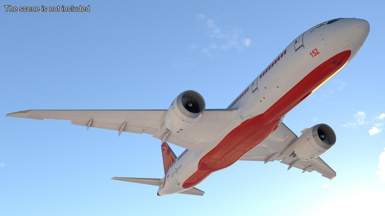 Air India Boeing 787-8 Dreamliner Aircraft Rigged 3D model