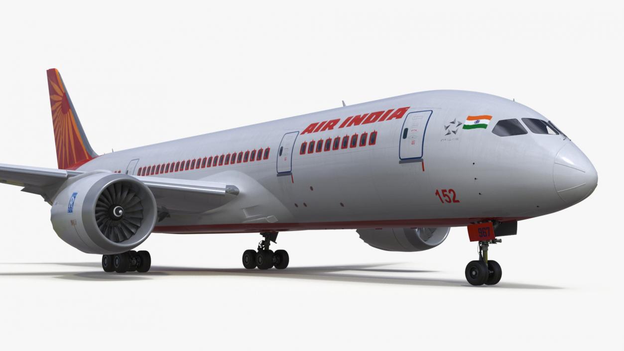 Air India Boeing 787-8 Dreamliner Aircraft Rigged 3D model