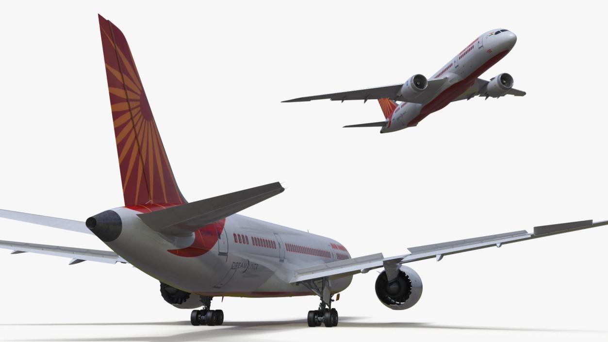 Air India Boeing 787-8 Dreamliner Aircraft Rigged 3D model