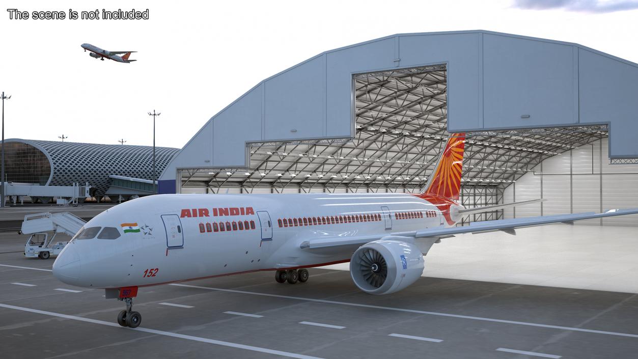 Air India Boeing 787-8 Dreamliner Aircraft Rigged 3D model