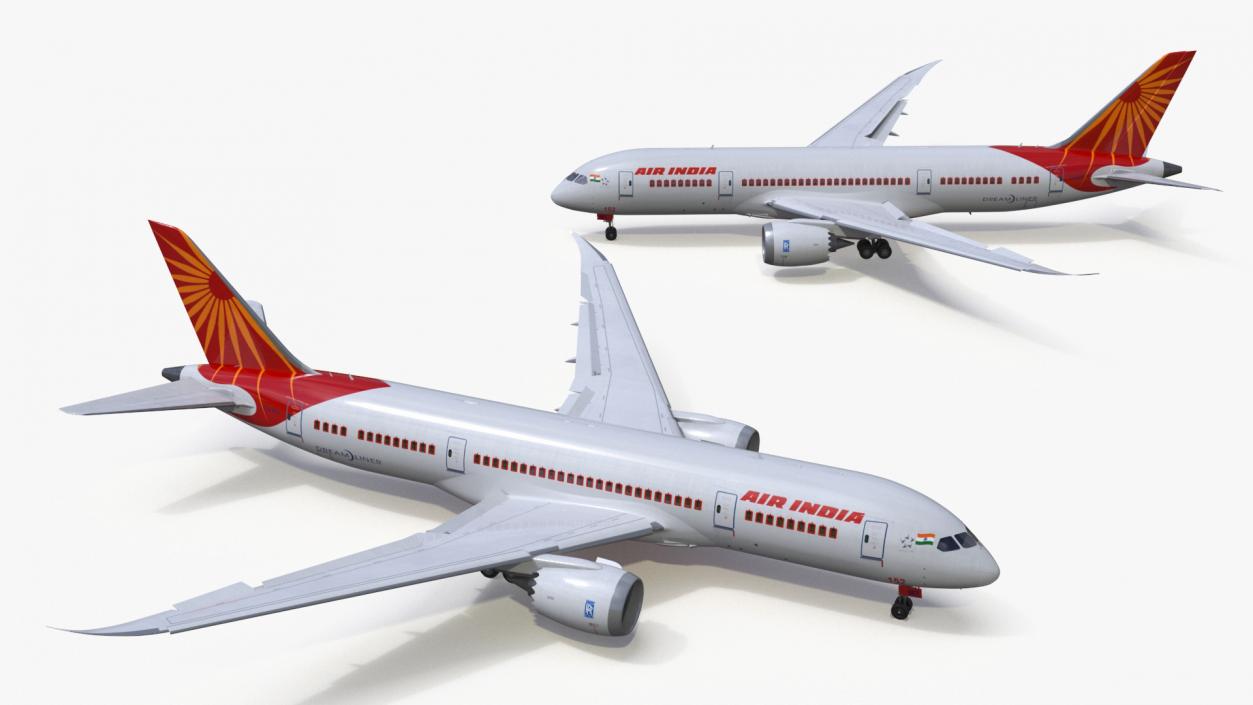 Air India Boeing 787-8 Dreamliner Aircraft Rigged 3D model