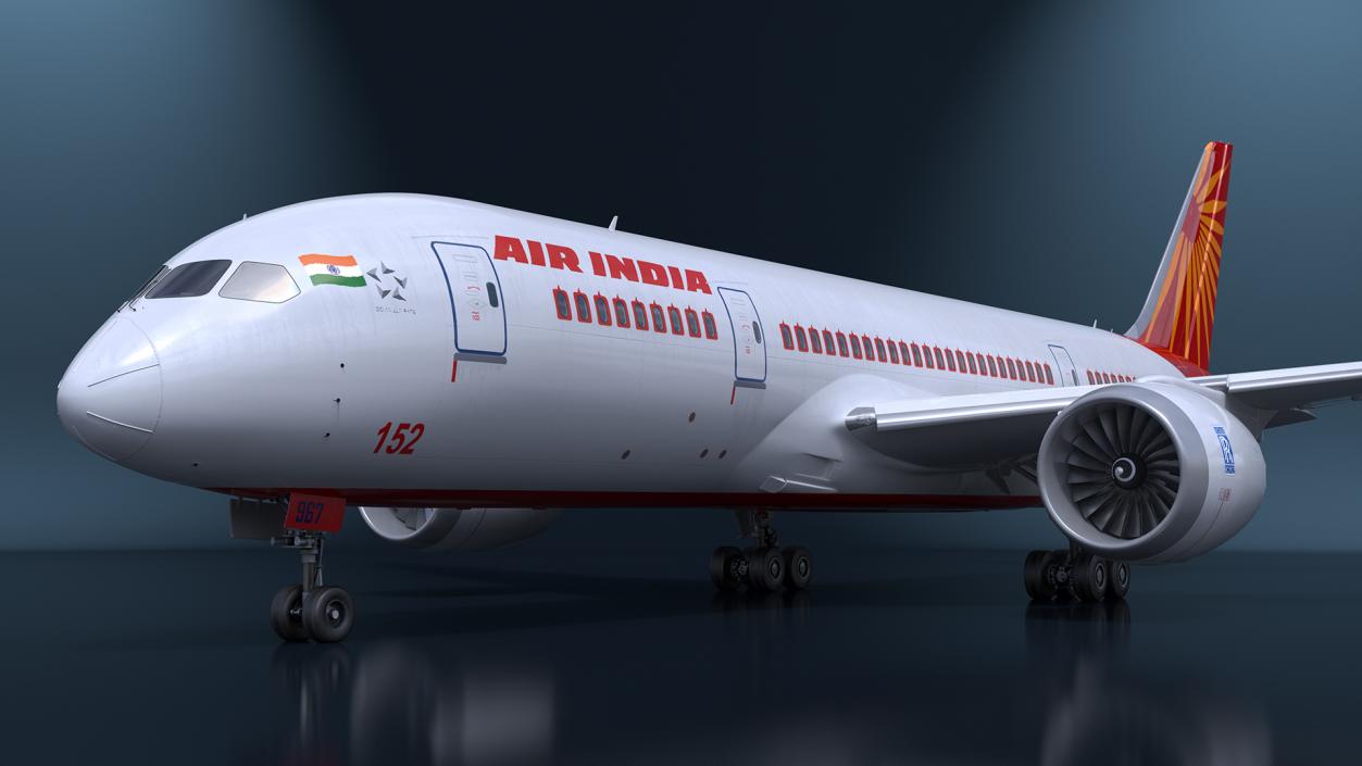 Air India Boeing 787-8 Dreamliner Aircraft Rigged 3D model