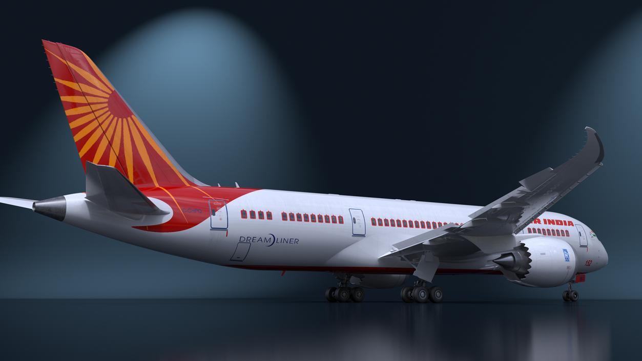 Air India Boeing 787-8 Dreamliner Aircraft Rigged 3D model