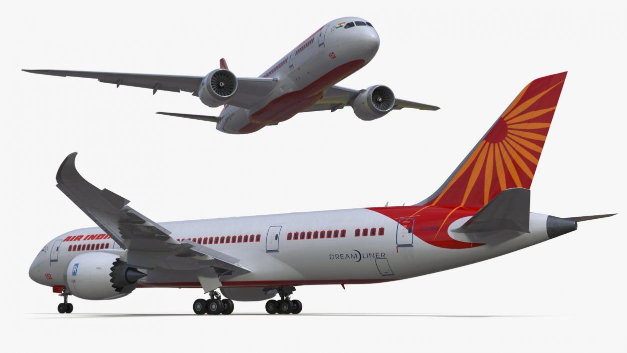 Air India Boeing 787-8 Dreamliner Aircraft Rigged 3D model