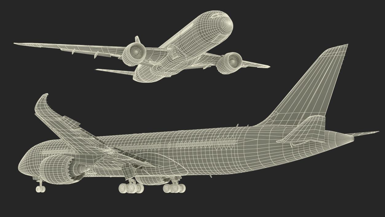 Air India Boeing 787-8 Dreamliner Aircraft Rigged 3D model