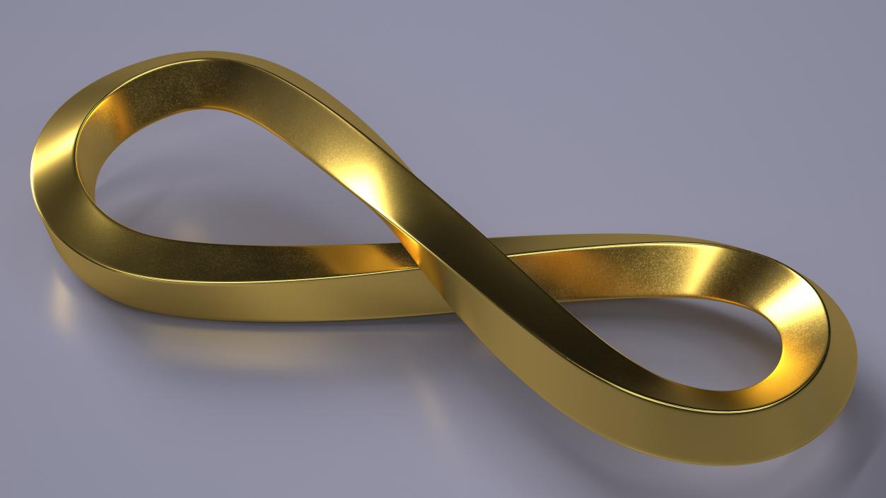 3D Infinity Loop Gold model